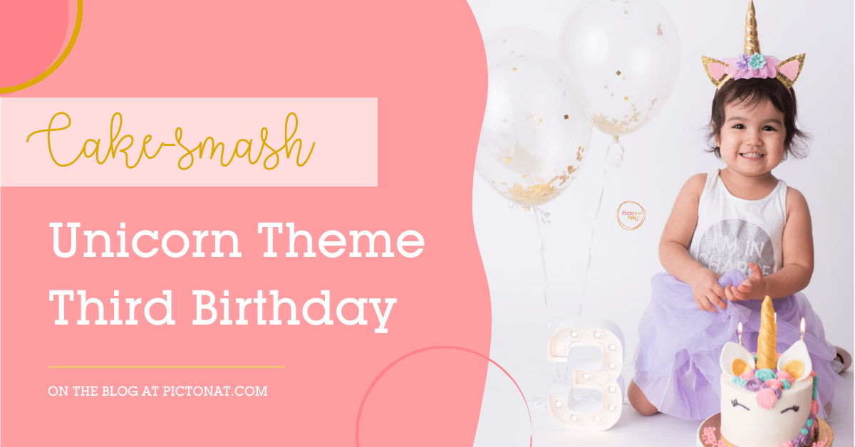 Unicorn theme cake smash